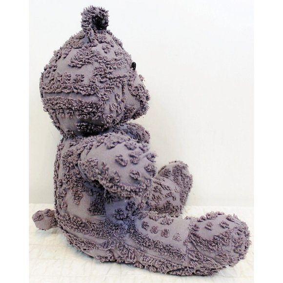 VTG Handmade 19" Purple Chenille Sitting Teddy Bear Plush Stuffed Animal Toy - Picture 6 of 14